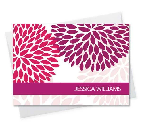 Beautiful Personalized Note Cards With Name | Purple And Bold