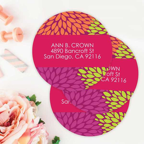 Pom Pom Flowers Label Set