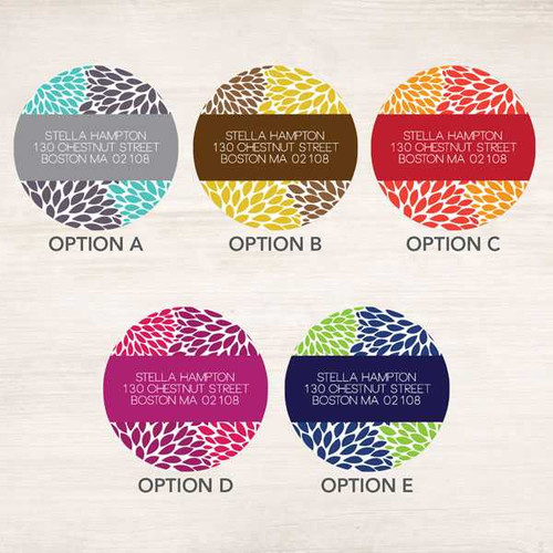 Bold Flowers Label Set
