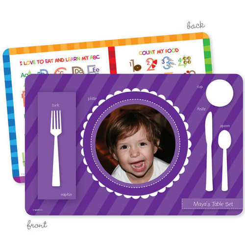 My own girl table set scallop purple Kids Placemat