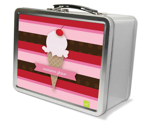 Strawberry Cone Metal Lunchbox