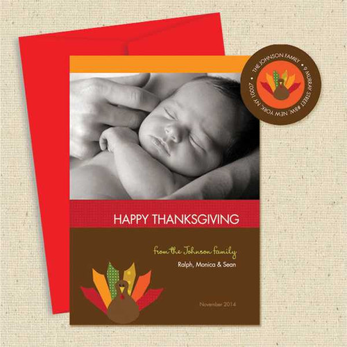 Shown with optional red envelope & matching return address label