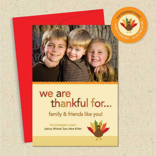 Shown with optional red envelope & matching return address label