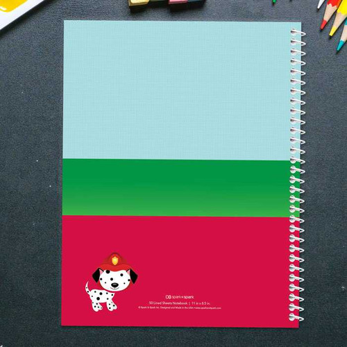 fire truck fighting fire personalized notebook for kids
