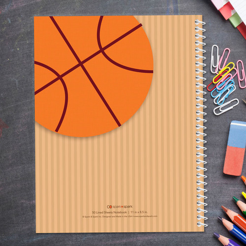 basketball court personalized notebook for kids