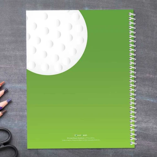 golf course personalized notebook for kids