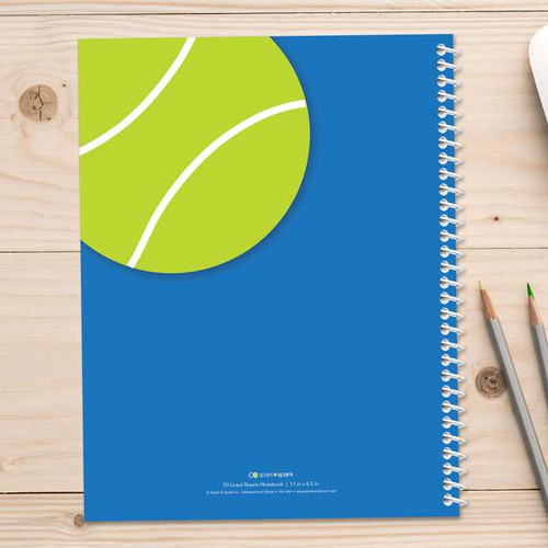 tennis fan personalized notebook for kids