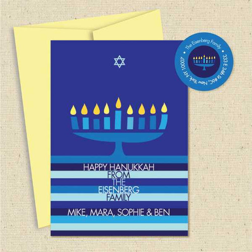 Shown with optional light yellow envelope and matching return address label