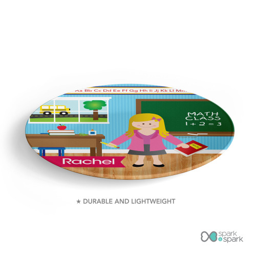 Learning Time Custom Plate for Girls