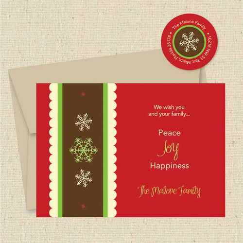Show with optional light kraft envelope and matching returned address label