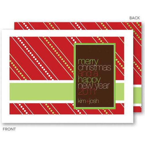 photo personalized christmas cards | White Candy Stripes Christmas Cards by Spark & Spark