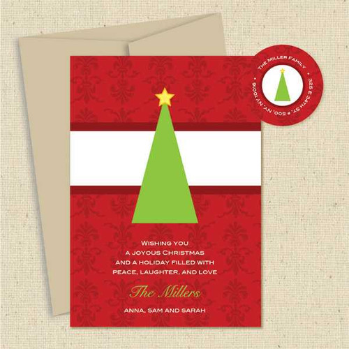 Shown with optional light kraft envelope and matching return address label