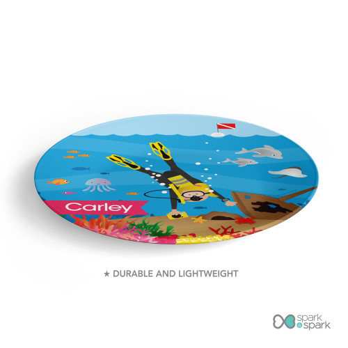 Under The Sea Girl Custom Plate for Girls