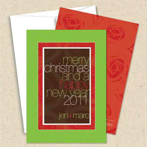 Front and back (optional) with white envelope