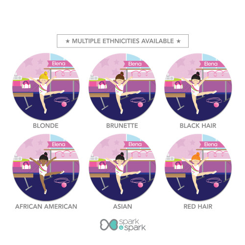 Cute Gymnast Girl Kids Plates