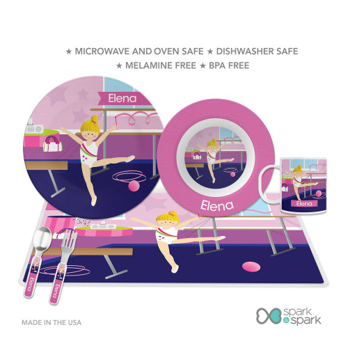 Cute Gymnast Girl Custom Plate for Girls