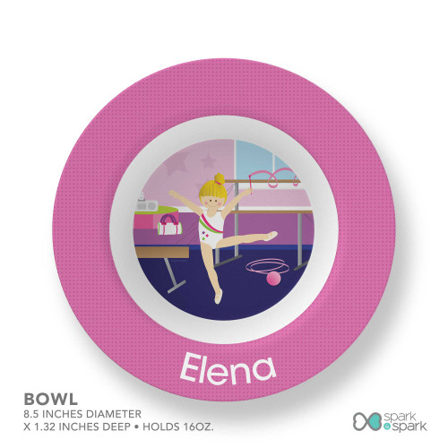 Cute Gymnast Girl Custom Plate for Girls
