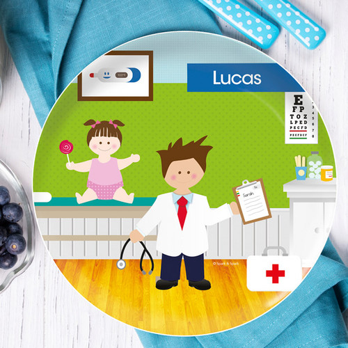 Boy Doctor's Visit Kids Plates