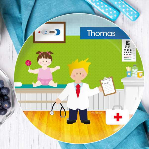 Boy Doctor's Visit Kids Plates