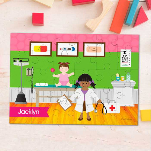 Doctor's Girl Visit Personalized Puzzles