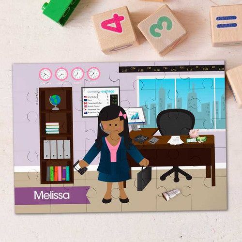A Girl Crunching Numbers Personalized Puzzles