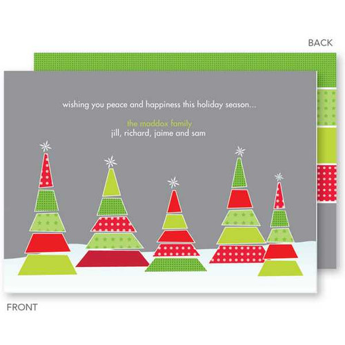 photo personalized christmas cards | Xmas Trees With Stars Christmas Cards by Spark & Spark
