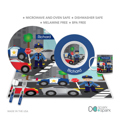 Police on duty Kids Placemat