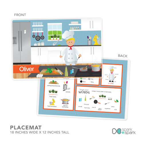 A Boys Chef's Taste Kids Placemat