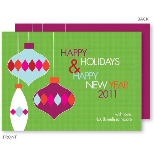 personalised photo christmas cards | Hanging Ornaments Green Christmas Cards by Spark & Spark