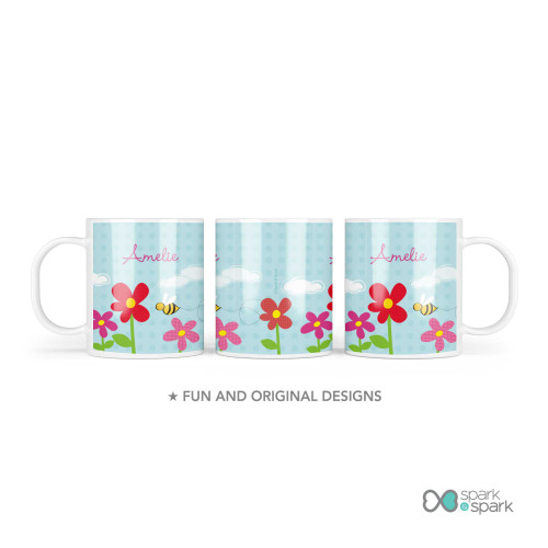 Spring Flowers Custom Plate for Girls