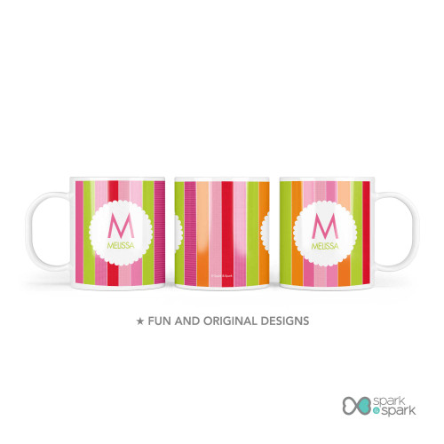 Bold and Fun Stripes Custom Plate for Girls