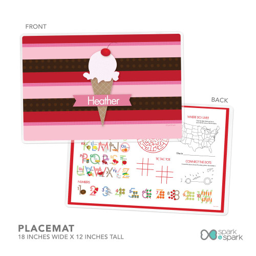 Strawberry Cone Custom Plate for Girls