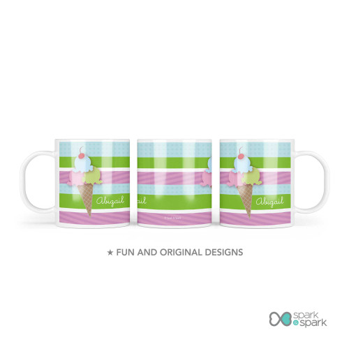 Yummy Ice Cream Custom Plate for Girls