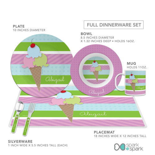 Yummy Ice Cream Custom Plate for Girls