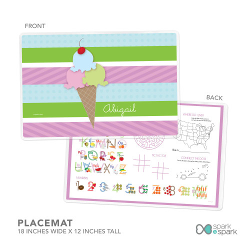 Yummy Ice Cream Custom Plate for Girls