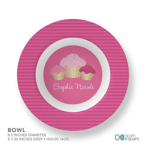 Sweet Cupcakes Custom Plate for Girls