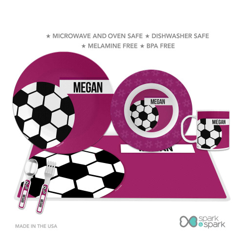 Soccer Fan Purple Custom Plate for Girls