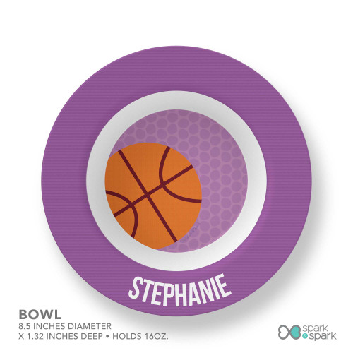 Girl Basketball Fan Purple Custom Plate for Girls