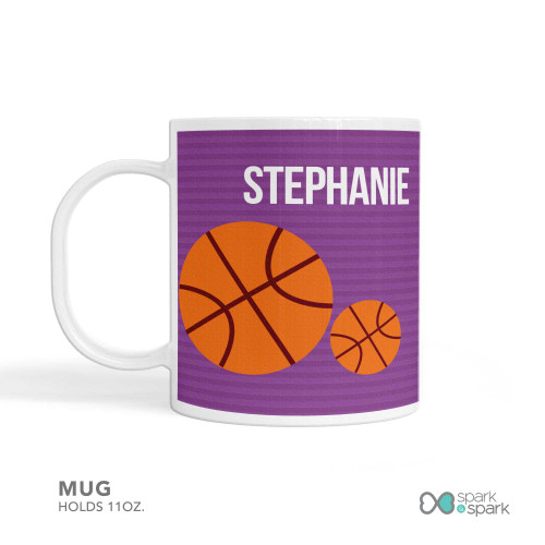 Girl Basketball Fan Purple Custom Plate for Girls