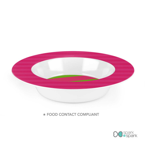 Double Initial Stripe Pink Custom Plate for Girls