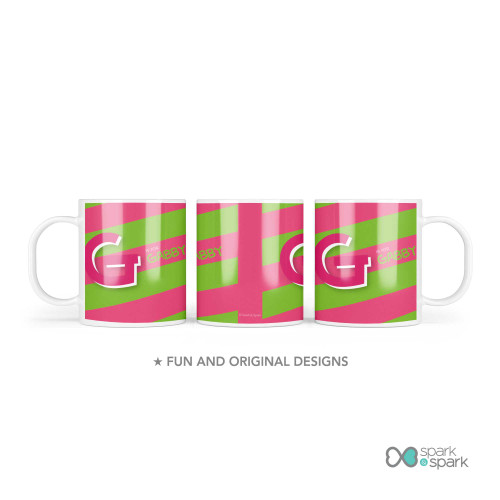 Double Initial Stripe Pink Custom Plate for Girls