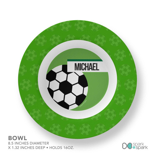Soccer Fan Green Kids Plates