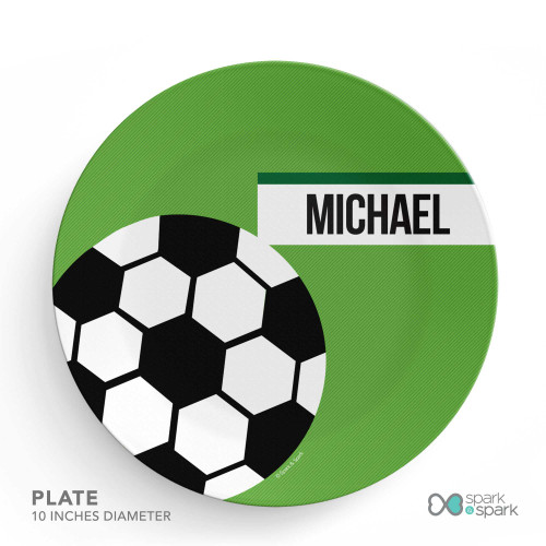 Soccer Fan Green Kids Plates