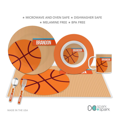 Basketball Fan Boy Kids Plates