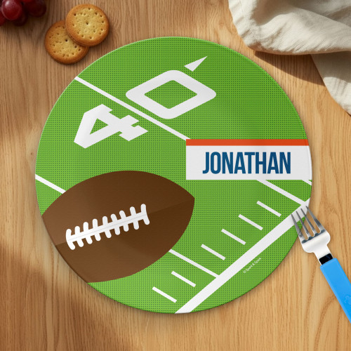 Football Fan Personalized Plates For Kids