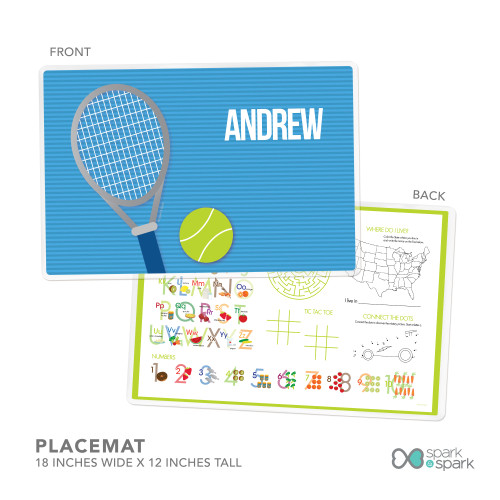 Tennis Fan Boy Kids Plates