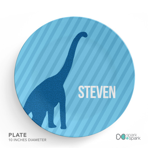 Dino And Me Blue Kids Plates