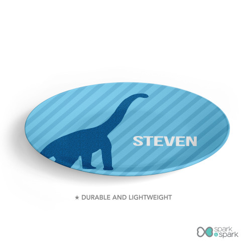 Dino And Me Blue Kids Plates