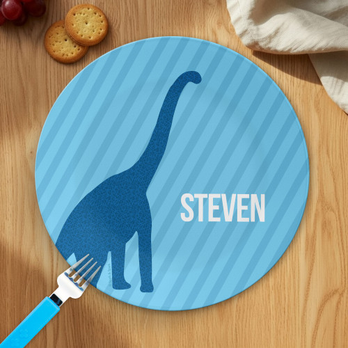 Dino And Me Blue Kids Plates