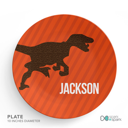 Dino and Me Orange Kids Plates